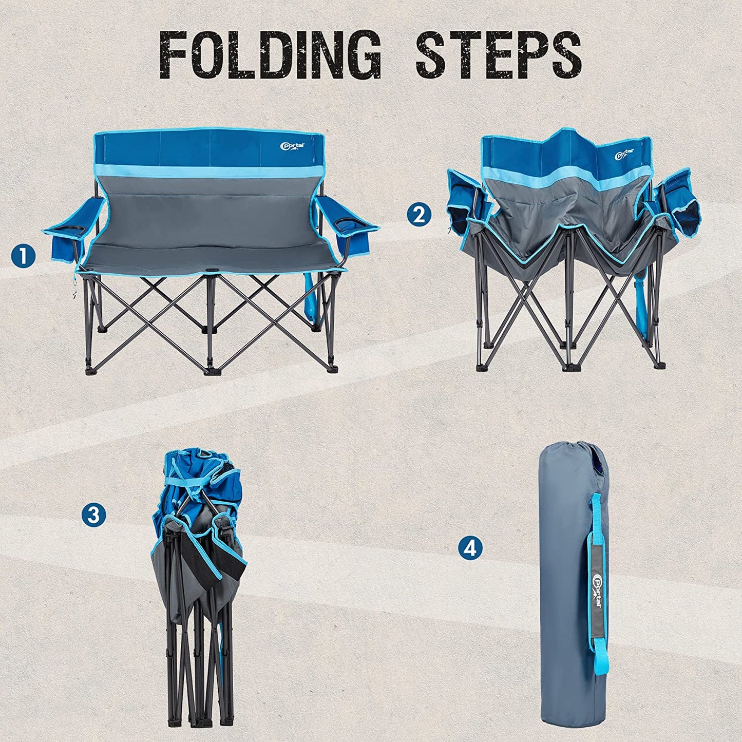 Portal 2 Seater Folding Camping Sofa