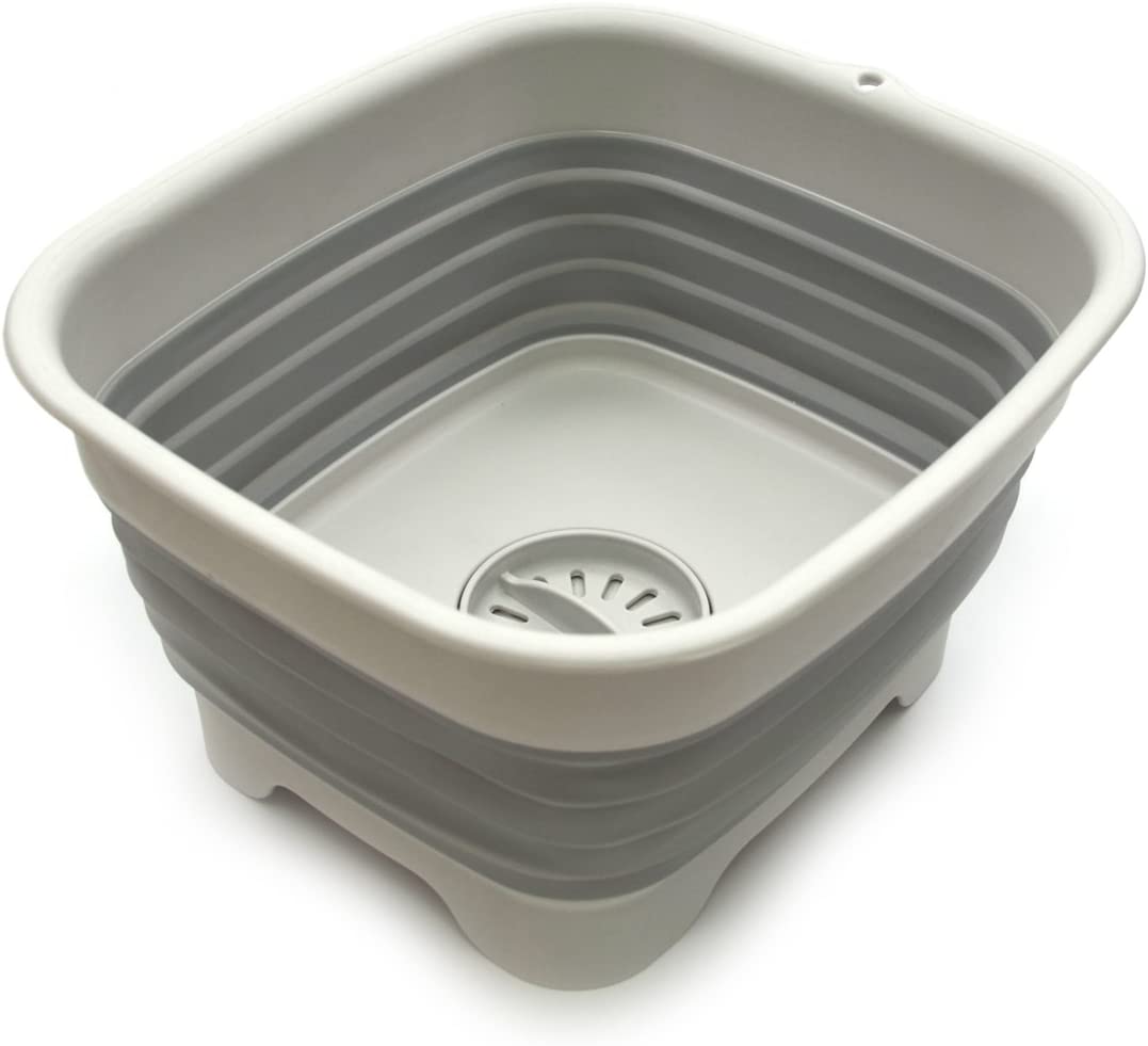 SAMMART 9.1L Collapsible Dishpan with Draining Plug
