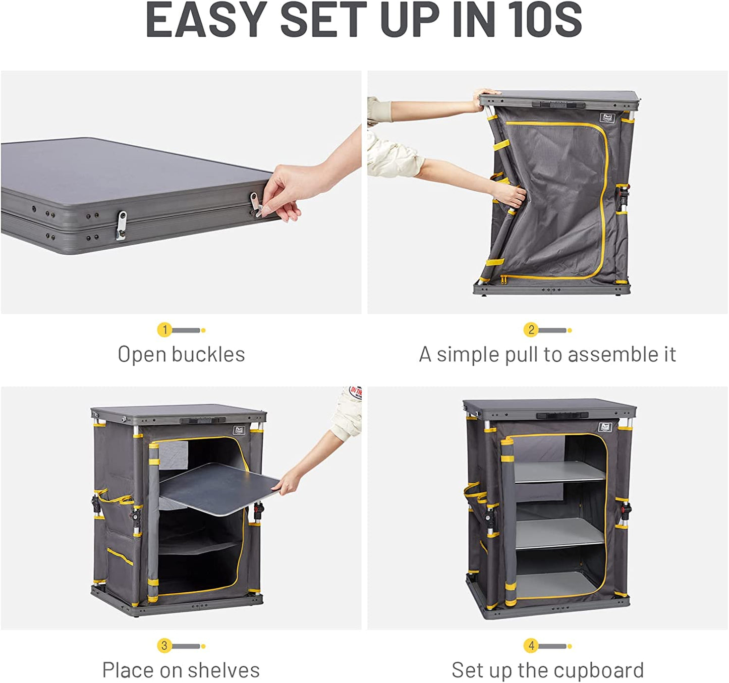Timber Ridge Camping Cupboard Folding Camping Storage Unit