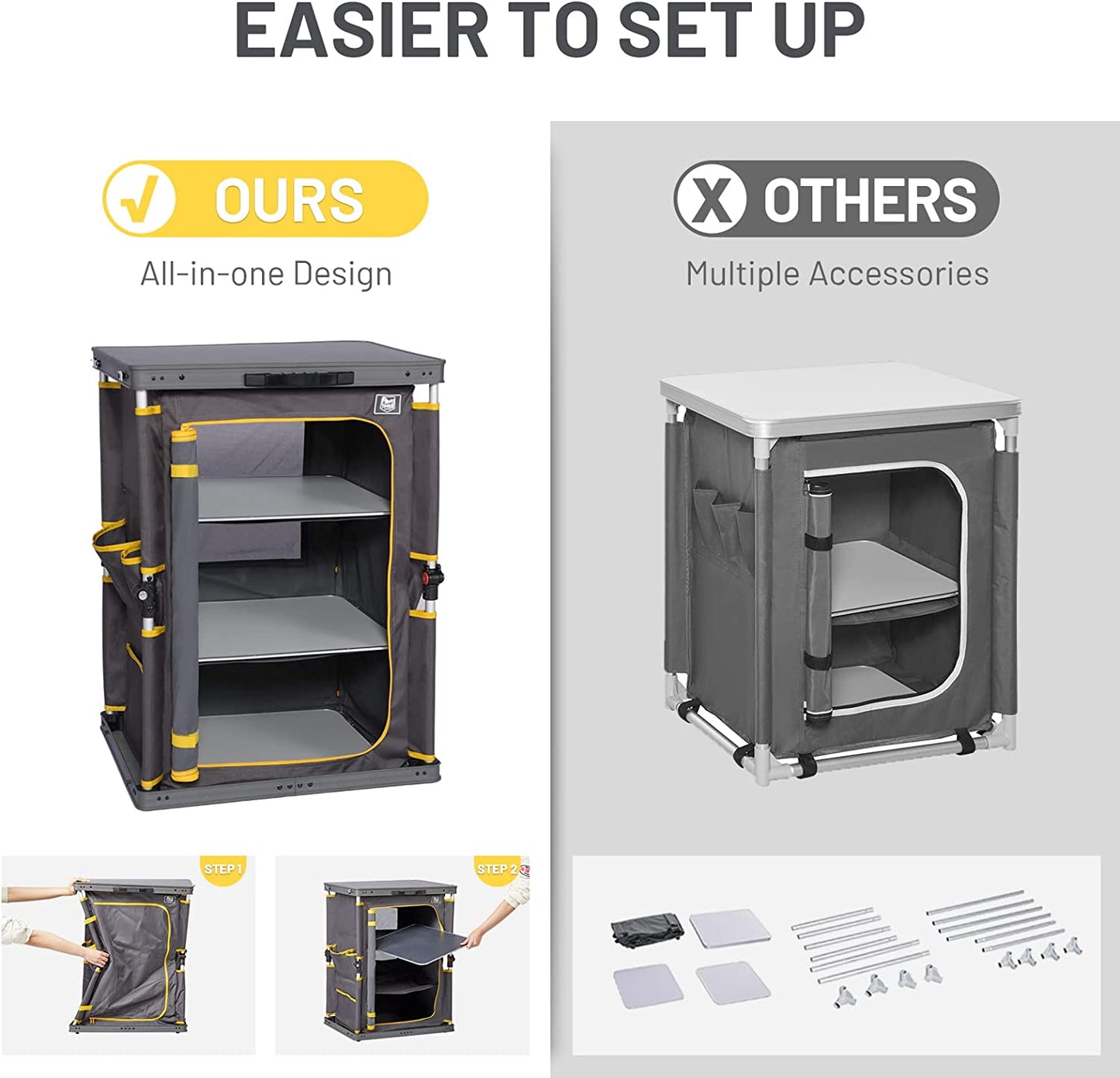 Timber Ridge Camping Cupboard Folding Camping Storage Unit