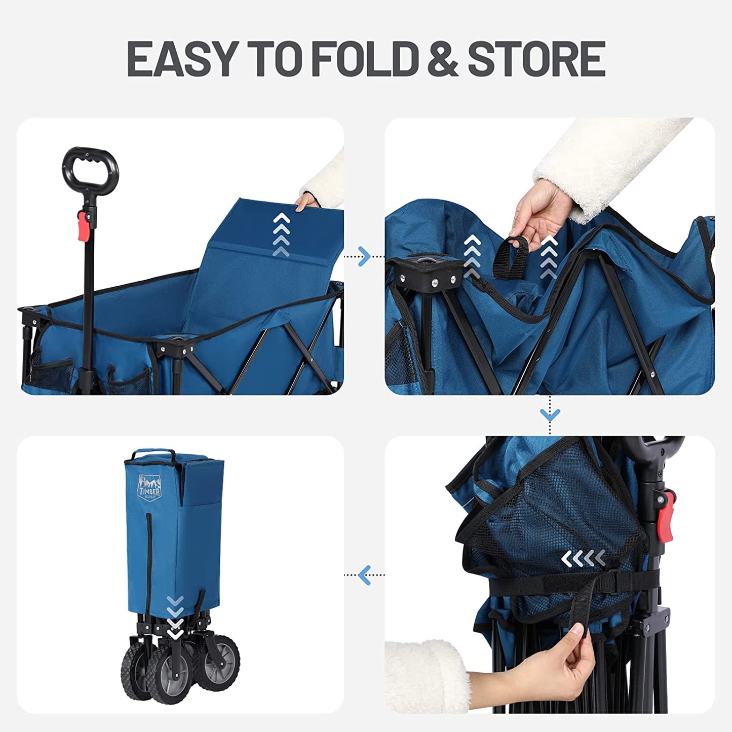 Timber Ridge Folding Trolley on Wheels