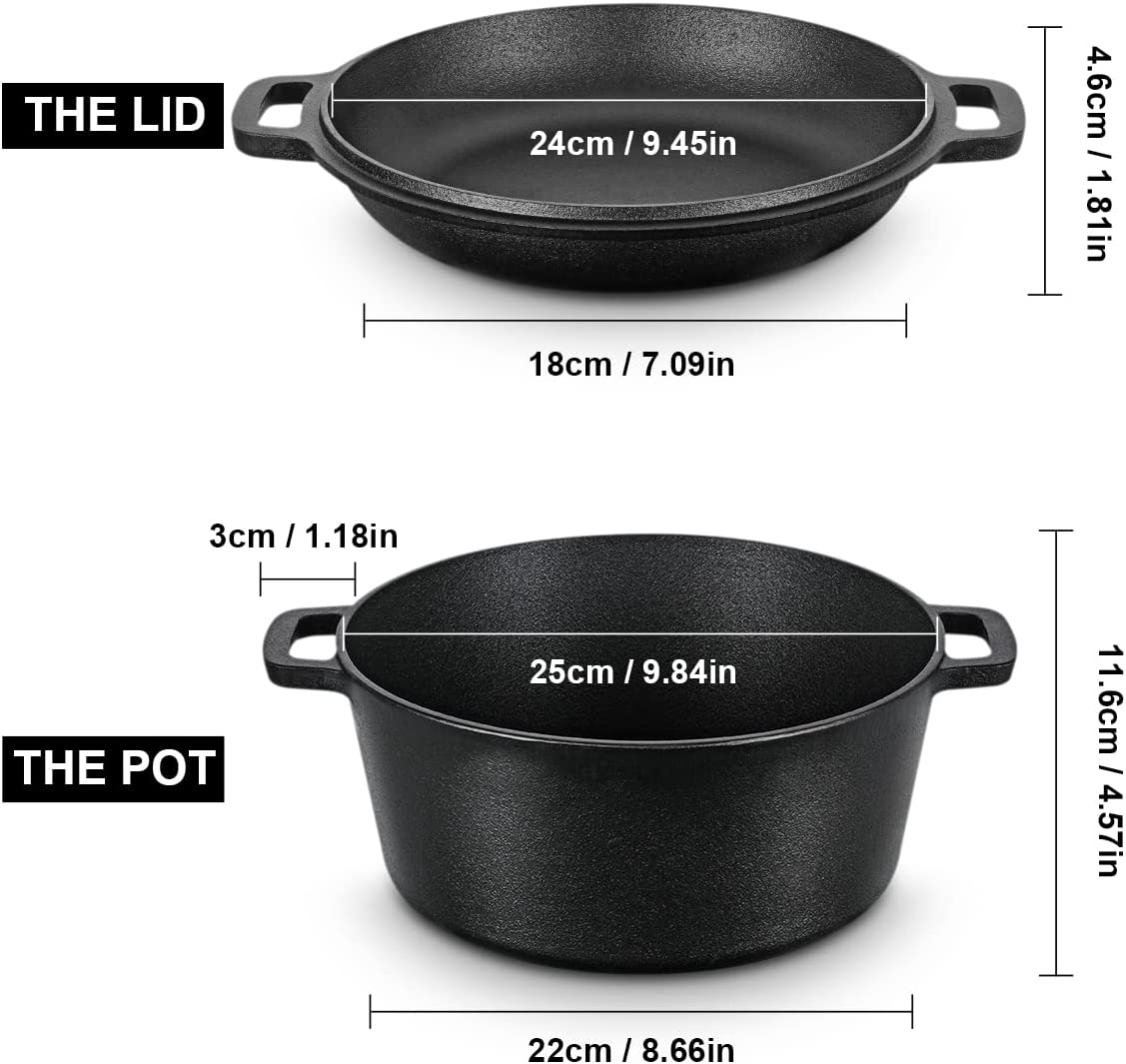 WOSTOO Dutch Oven, 4.7L
