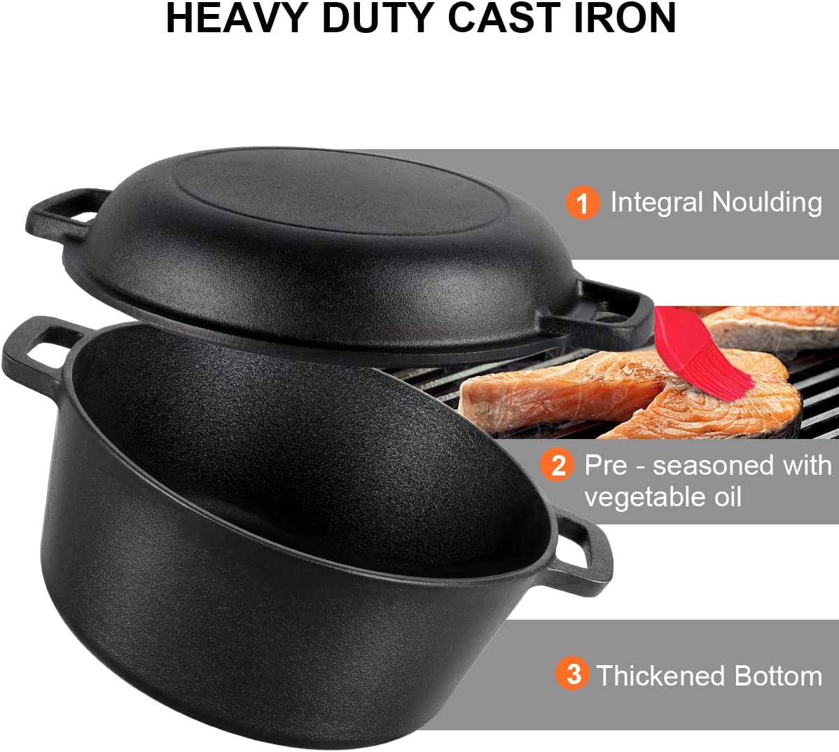 WOSTOO Dutch Oven, 4.7L