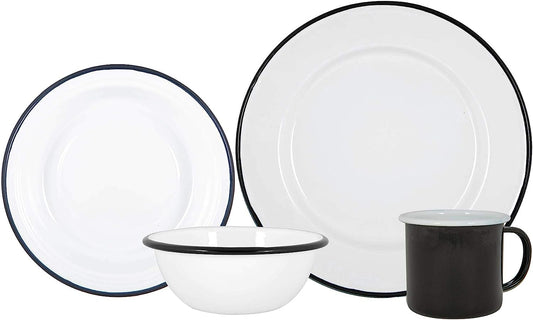 Argon Tableware 16 Piece White Enamel