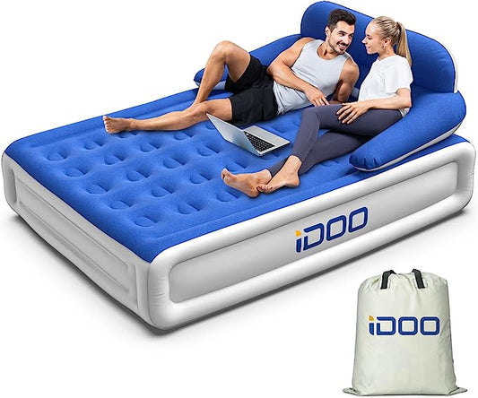 iDOO Air Bed with Headboard with Built-in Pump