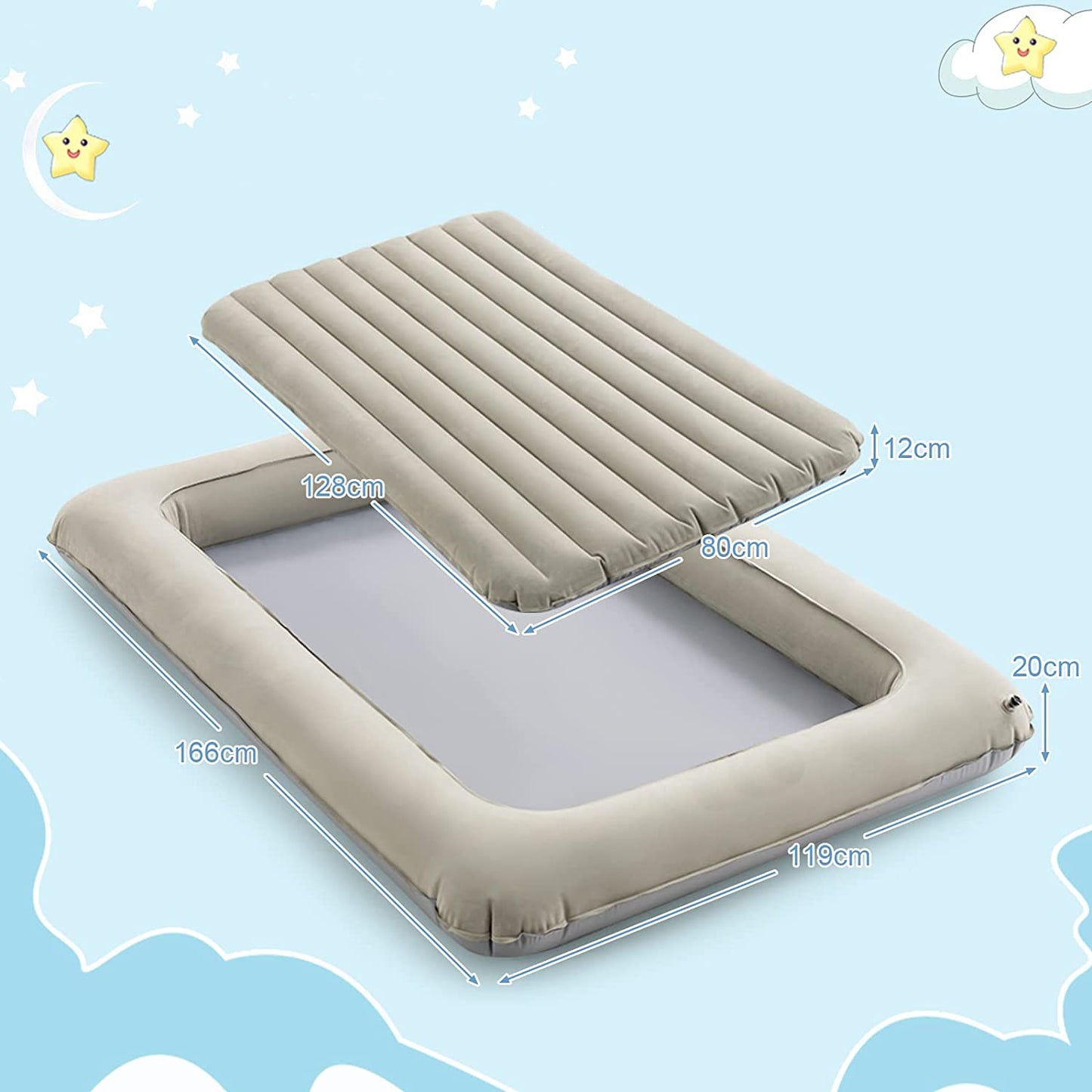 GYMAX Inflatable Kids Travel Bed