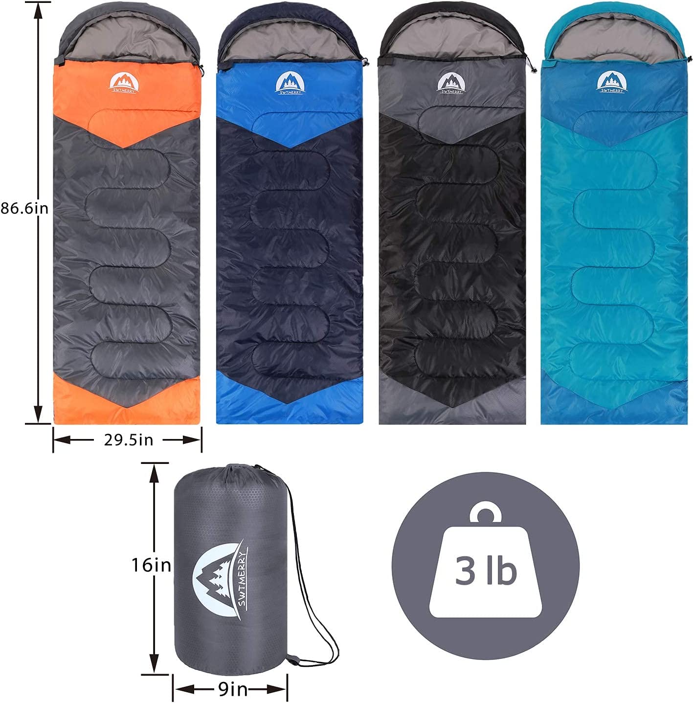 SWTMERRY- Sleeping Bag, Waterproof Indoor & Outdoor Use