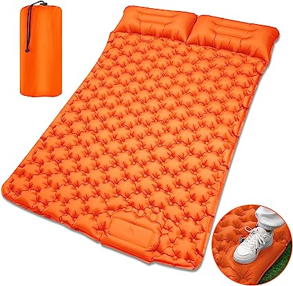 LAMA Double Self Inflating Camping Mat with Pillow