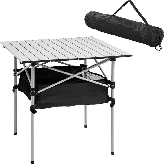 Outsunny Aluminum Roll-Top Table w/Mesh Bag
