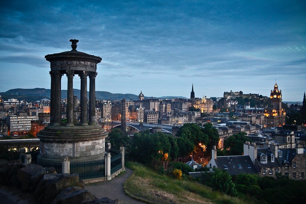 The sprawling landscape of Edinburgh city